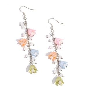 Floral Drop Earrings in Pastel Colors